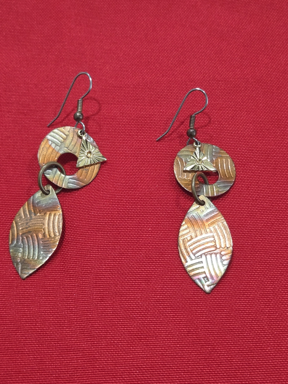 Handcrafted Copper-Toned Dangle Earrings - Women's Jewelry